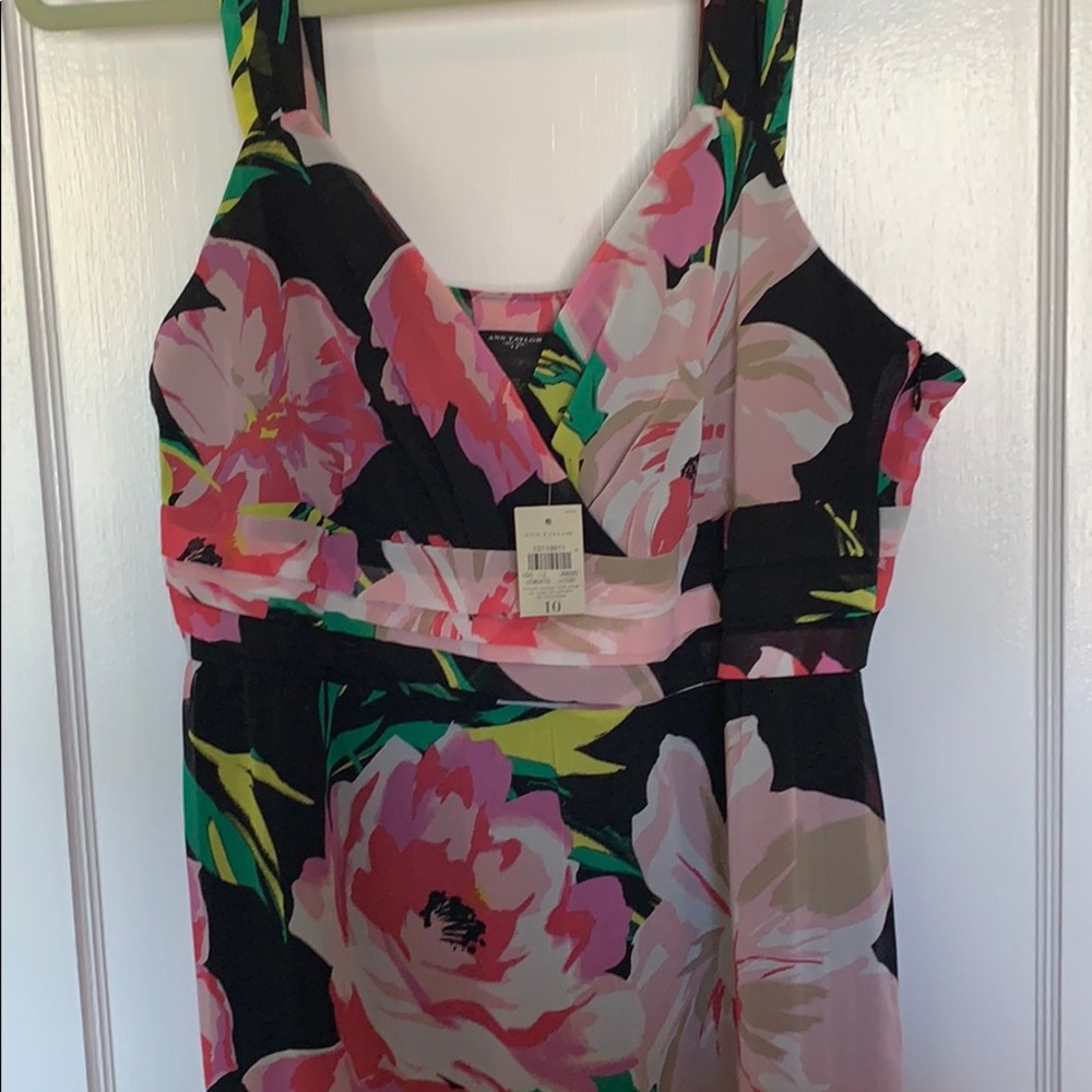 Ann Taylor Pink Floral Bra Friendly Maxi Dress 10 - Picture 3 of 7